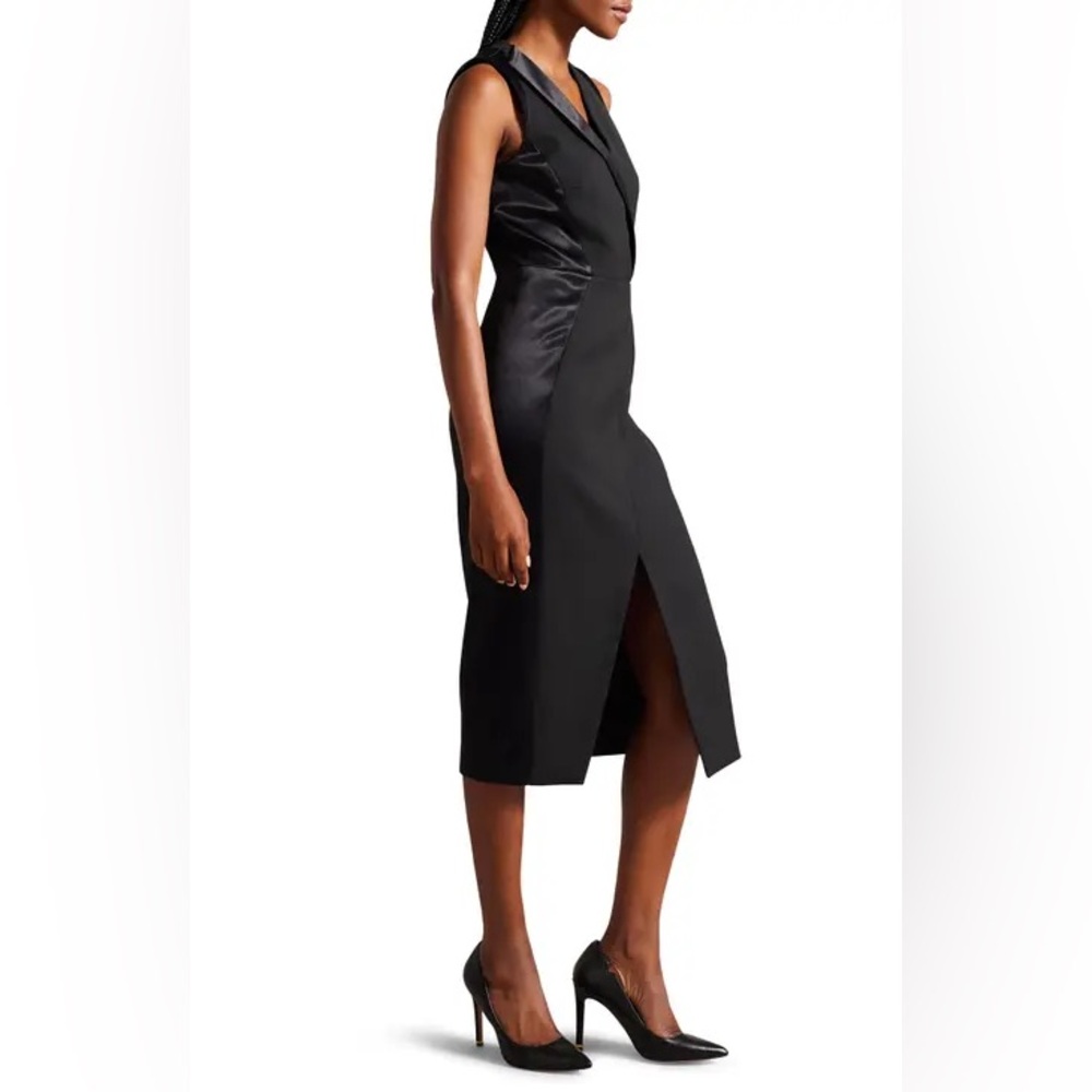 NWT Ted Baker Ariaald Tuxedo Sleeveless Midi Dress